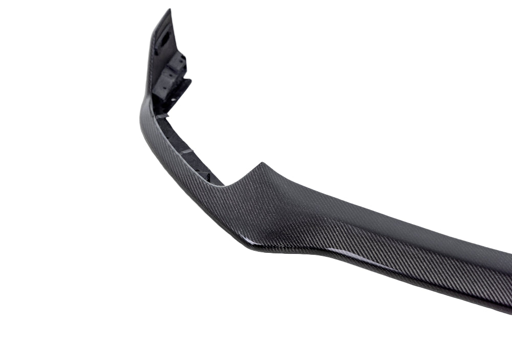 Side angle of 2021–2023 Ford Mustang Mach 1 Carbon Fiber Front Chin Spoiler by Anderson Composites