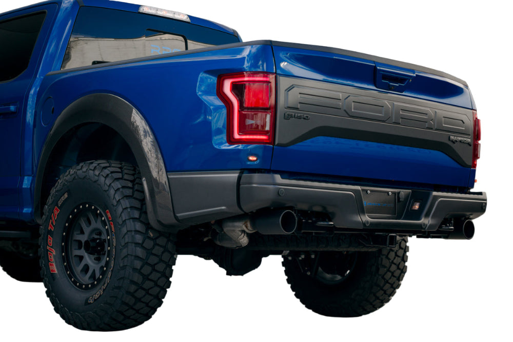 Installed view of both rear fender flares showcasing OEM-style fit and finish