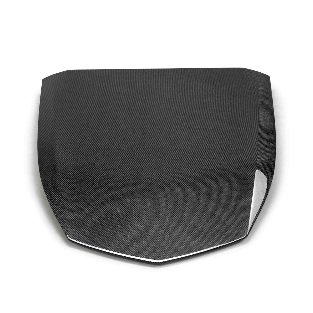 Close-up of Anderson Composites 2x2 twill carbon fiber weave and matte finish
