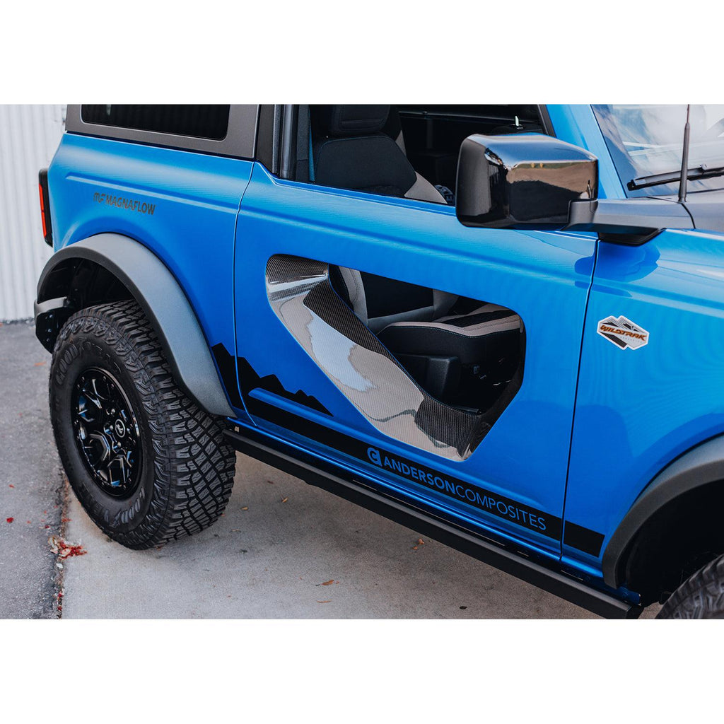 Anderson Composites 2021+ Ford Bronco 2DR Fiberglass Doors (Pair) w/ CF Inserts - Off Road - Anderson Composites AC-DD21FDBR2