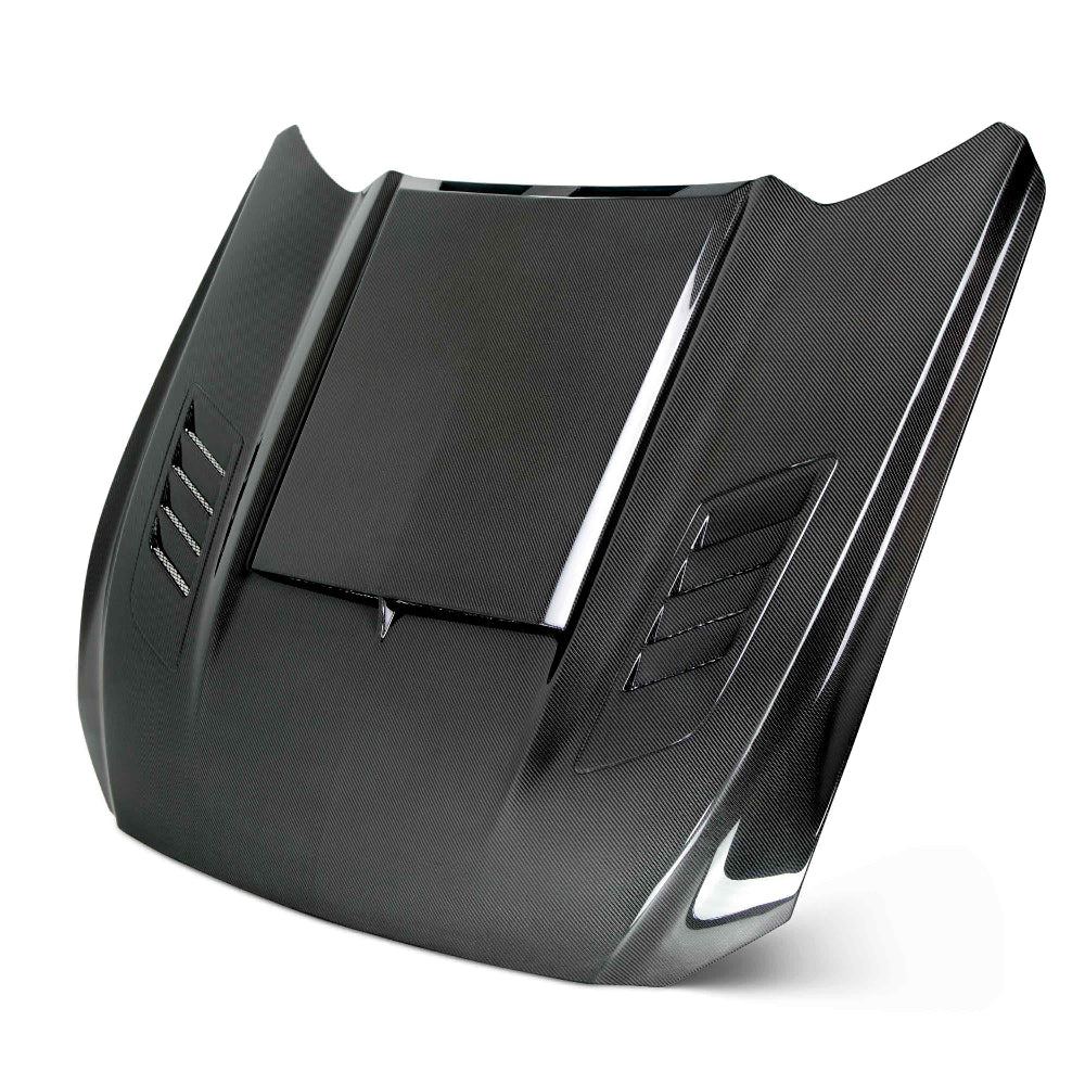 Anderson Composites Ram air double carbon fiber hood 2015-2017 Ford Mustang - Anderson Composites AC-HD15FDMU-AB-DS