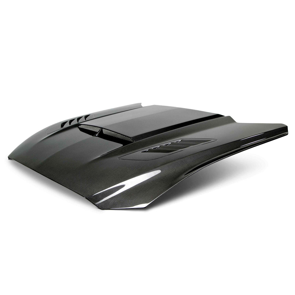 Anderson Composites Ram air double carbon fiber hood 2015-2017 Ford Mustang - Anderson Composites AC-HD15FDMU-AB-DS