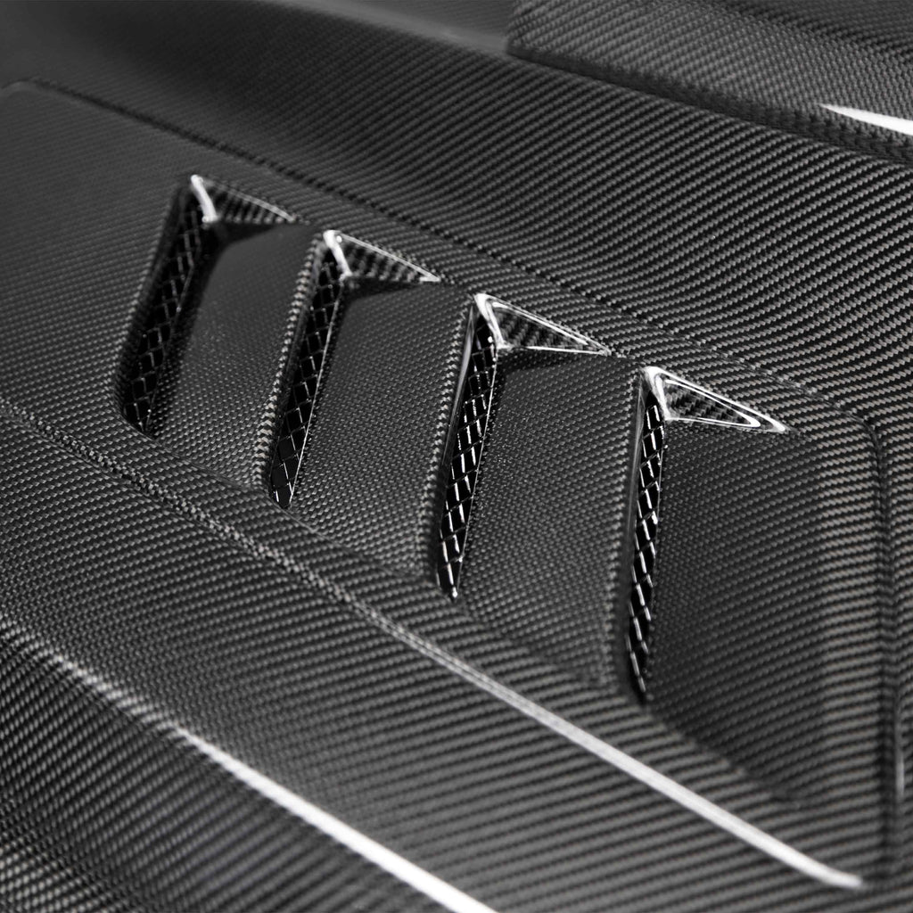 Anderson Composites Ram air double carbon fiber hood 2015-2017 Ford Mustang - Anderson Composites AC-HD15FDMU-AB-DS