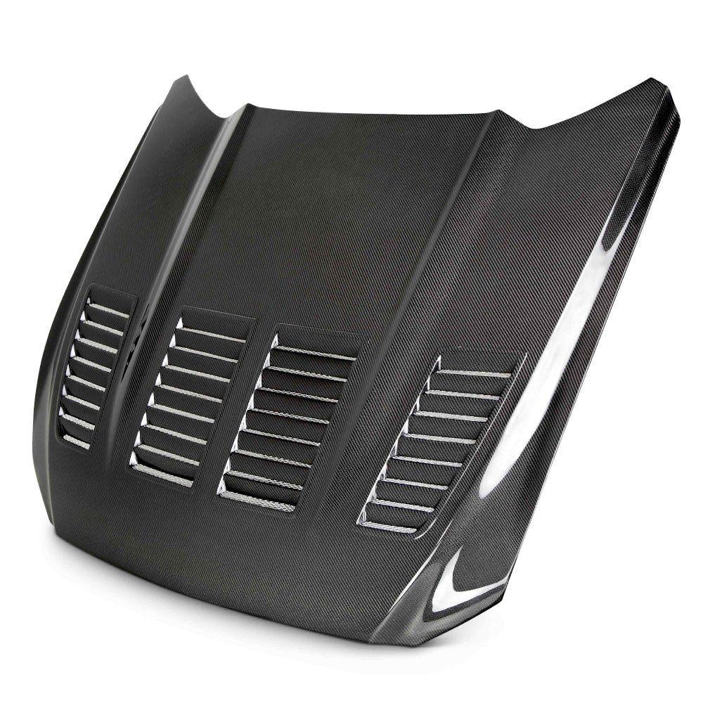 Anderson Composites Type-TW double sided carbon fiber hood 2015-2017 Ford Mustang - Anderson Composites AC-HD15FDMU-TW-DS