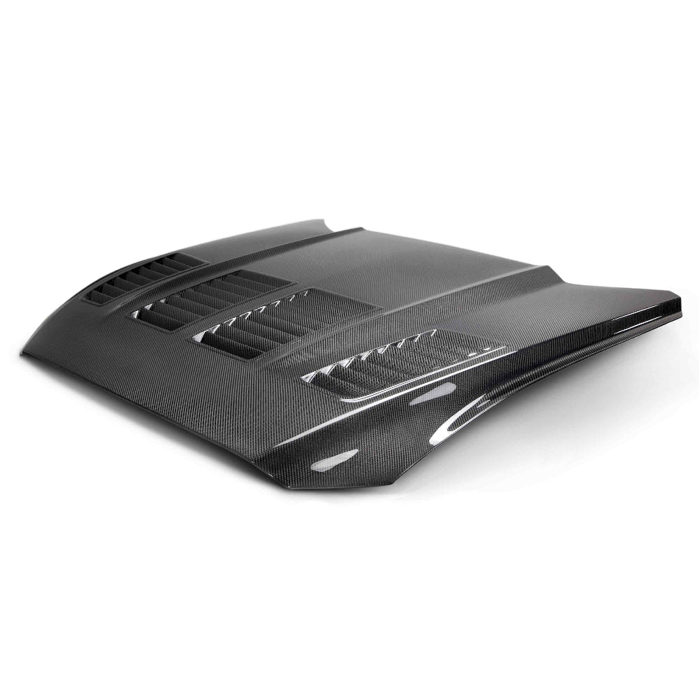 Anderson Composites Type-TW double sided carbon fiber hood 2015-2017 Ford Mustang - Anderson Composites AC-HD15FDMU-TW-DS