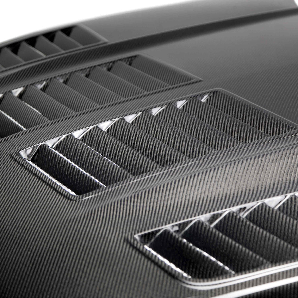 Anderson Composites Type-TW double sided carbon fiber hood 2015-2017 Ford Mustang - Anderson Composites AC-HD15FDMU-TW-DS