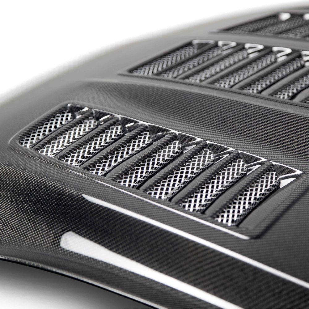 Anderson Composites Type-TW double sided carbon fiber hood 2015-2017 Ford Mustang - Anderson Composites AC-HD15FDMU-TW-DS
