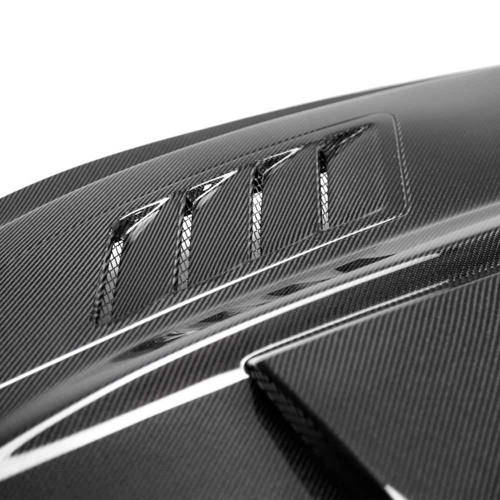Anderson Composites 2018-2023 Ford Mustang Ram Air Double Sided Carbon Fiber Hood - Anderson Composites AC-HD18FDMU-AB-DS