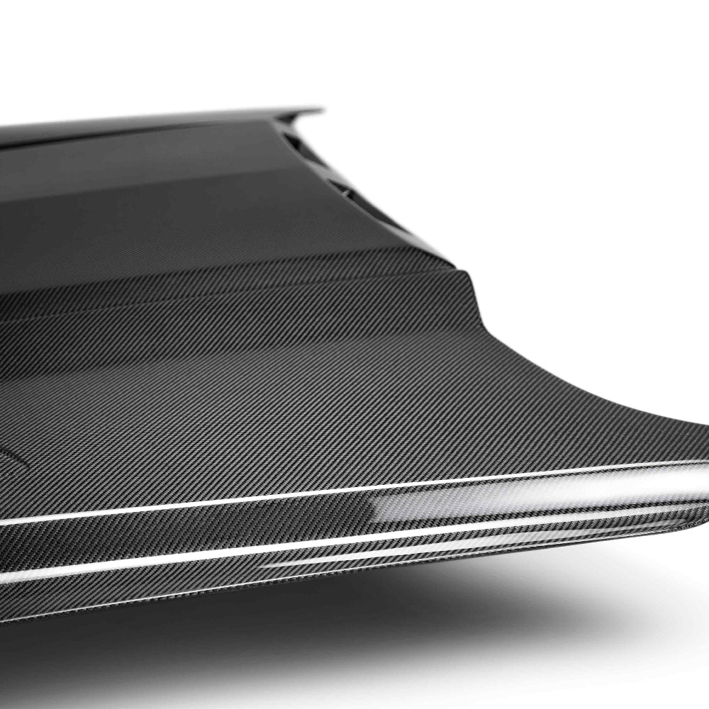 Anderson Composites 2018-2023 Ford Mustang Ram Air Double Sided Carbon Fiber Hood - Anderson Composites AC-HD18FDMU-AB-DS