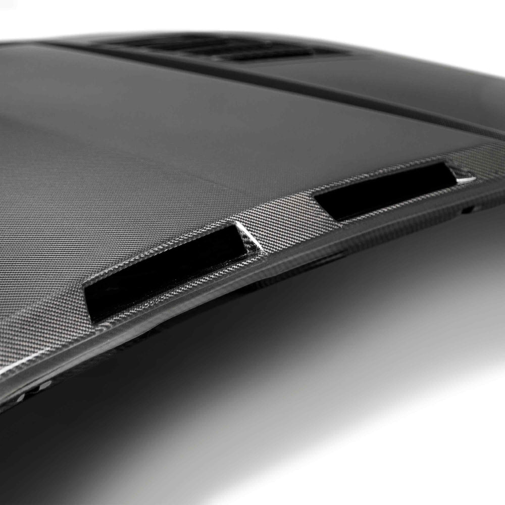 Anderson Composites 2018-2023 Ford Mustang Ram Air Double Sided Carbon Fiber Hood - Anderson Composites AC-HD18FDMU-AB-DS