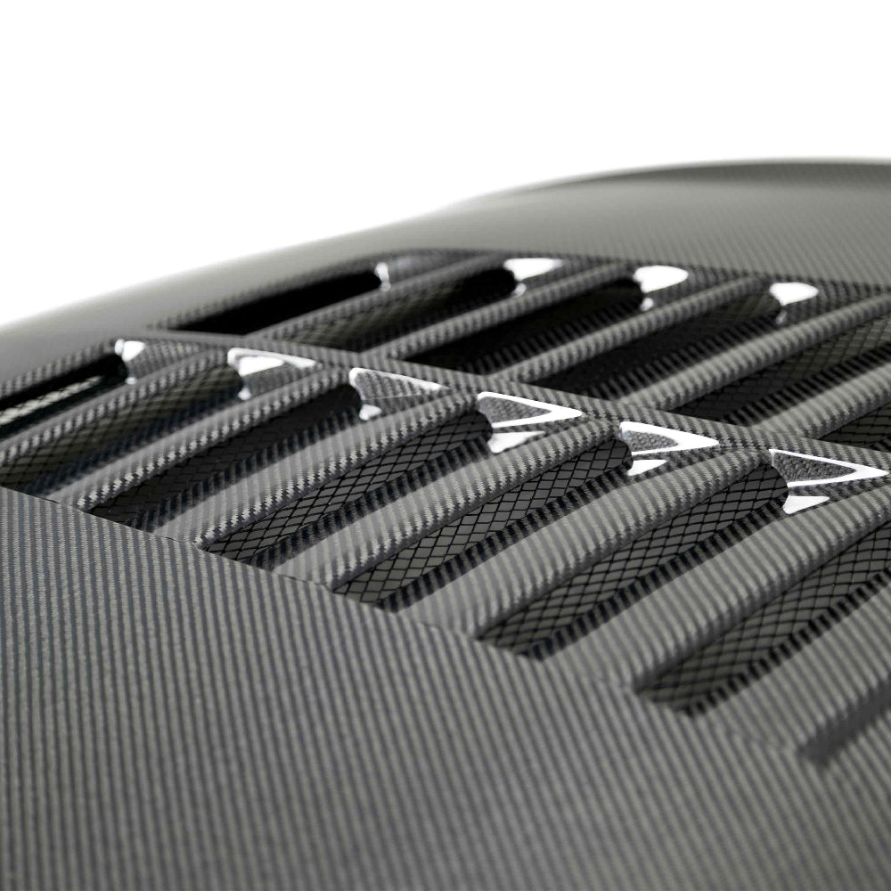 Anderson Composites 2018-2023 Ford Mustang Double Sided Type-GT5 Carbon Fiber Hood - Anderson Composites AC-HD18FDMU-GT5-DS