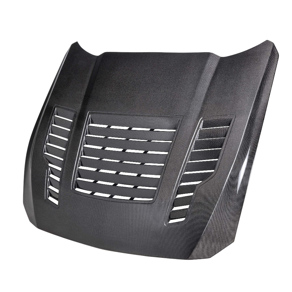 Anderson Composites 2024 Ford Mustang Type-GT4 Double-Sided Carbon Fiber Hood - Anderson Composites AC-HD24FDMU-GT4-DS