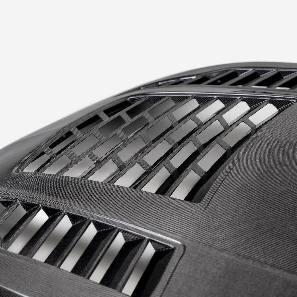 Anderson Composites 2024 Ford Mustang Type-GT4 Double-Sided Carbon Fiber Hood - Anderson Composites AC-HD24FDMU-GT4-DS