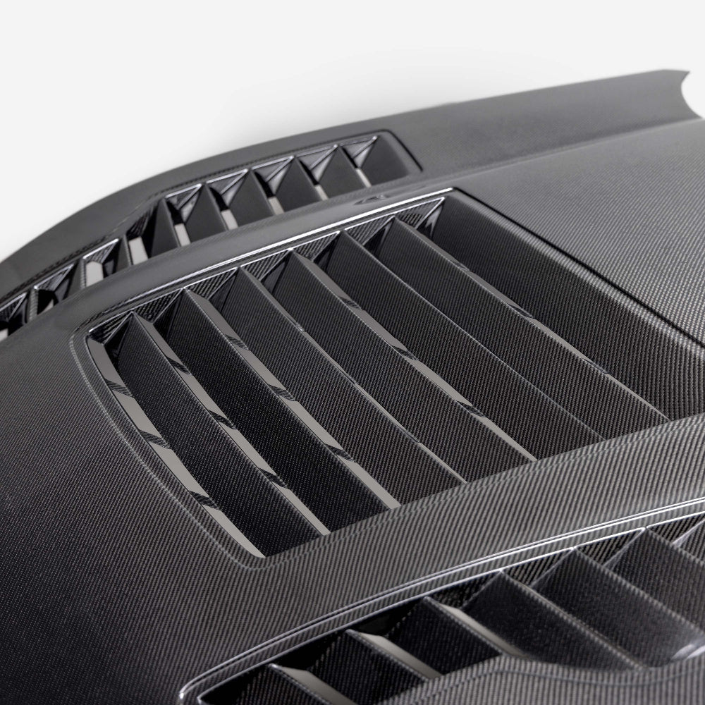 Anderson Composites 2024 Ford Mustang Type-GT4 Double-Sided Carbon Fiber Hood - Anderson Composites AC-HD24FDMU-GT4-DS