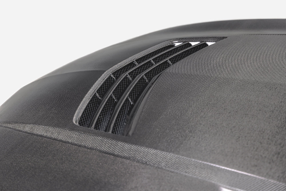 Anderson Composites CT5-V Blackwing carbon fiber hood installed on vehicle