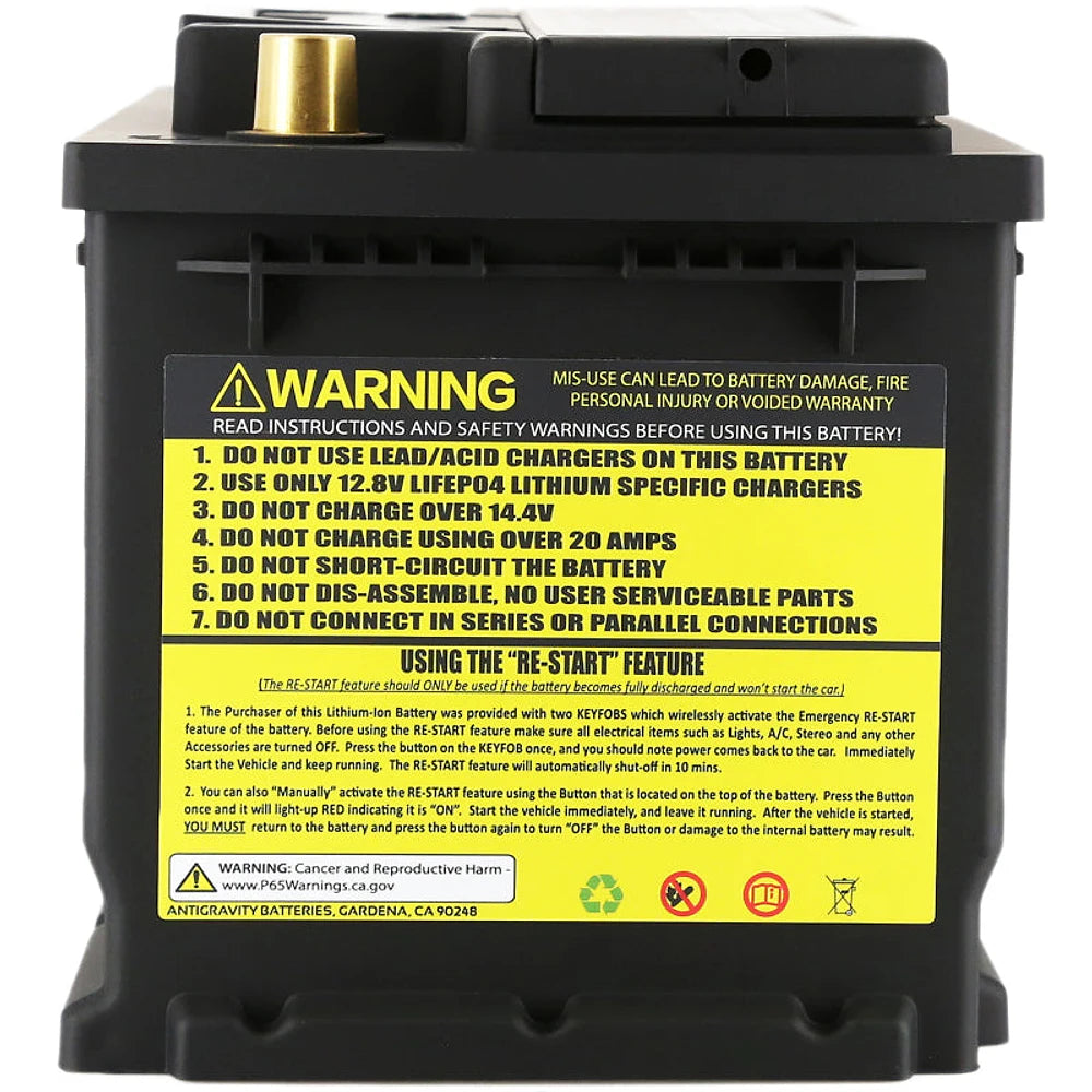 Antigravity H7/Group 94R Lithium Car Battery w/Re-Start 60Ah - Antigravity Batteries AG-H7-60-RS