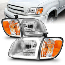 Load image into Gallery viewer, ANZO 00-04 Toyota Tundra (Reg/Acc Cab Only) Crystal Headlights w/Lgt Bar Chrome w/Corner Lights 2pc ANZO ANZ111580