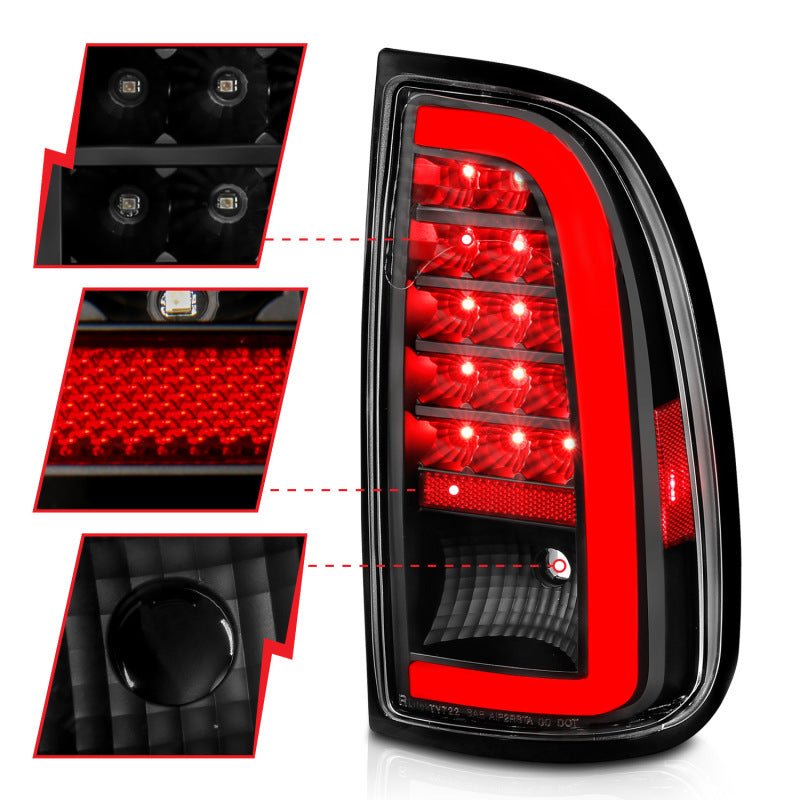 ANZO 00-06 Toyota Tundra LED Taillights w/ Light Bar Black Housing Clear Lens ANZO ANZ311411