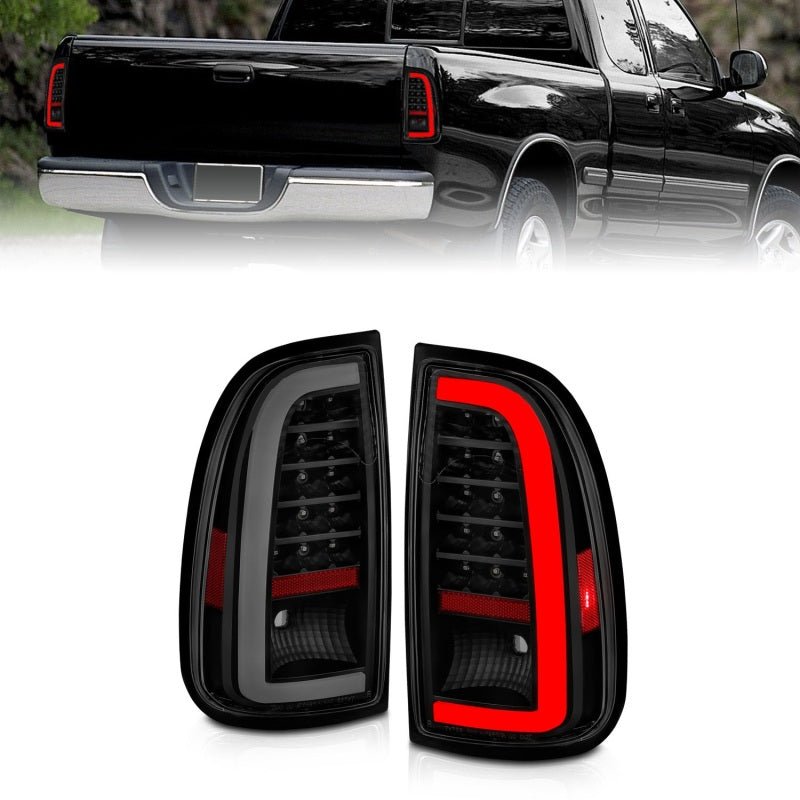 ANZO 00-06 Toyota Tundra (Std. Bed/Reg Cab) LED Taillights w/Light Bar Black Housing Smoke Lens - Black Ops Auto Works