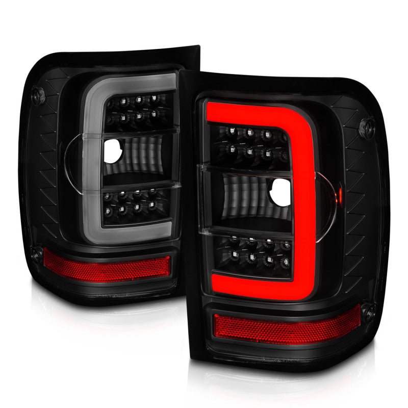 ANZO 01-11 Ford Ranger LED Taillights - Black Housing w/ Smoke Lens & Light Bar ANZO ANZ311391