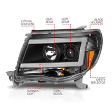 Load image into Gallery viewer, ANZO 05-09 Toyota Tacoma Projector Light Bar Style Headlights w/ C Light Bar ANZO ANZ111517
