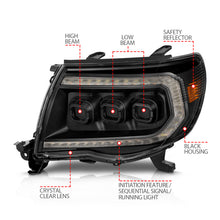 Load image into Gallery viewer, ANZO 05-11 Toyota Tacoma Full LED Proj Headlights White DRL/Init/SeqSig Black - Pair ANZO ANZ111640A