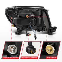 Load image into Gallery viewer, ANZO 05-11 Toyota Tacoma Full LED Proj Headlights White DRL/Init/SeqSig Black - Pair ANZO ANZ111640A