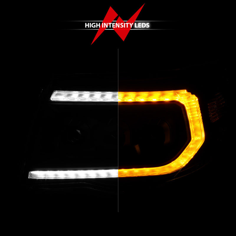 ANZO 05-11 Toyota Tacoma Full LED Proj Headlights White DRL/Init/SeqSig Black - Pair ANZO ANZ111640A