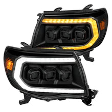 Load image into Gallery viewer, ANZO 05-11 Toyota Tacoma Full LED Proj Headlights White DRL/Init/SeqSig Black - Pair ANZO ANZ111640A