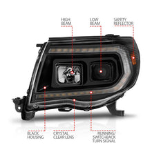 Load image into Gallery viewer, ANZO 05-11 Toyota Tacoma Projector Headlights w/Light Bar Switchback Black Housing ANZO ANZ111564