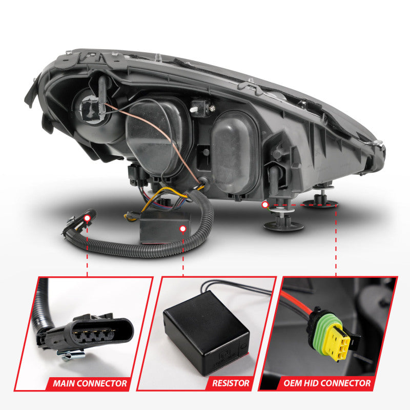 ANZO ANZO 05-13 Chevrolet Corvette Projector Headlights w/switchback & Sequential LED - Black Amber
