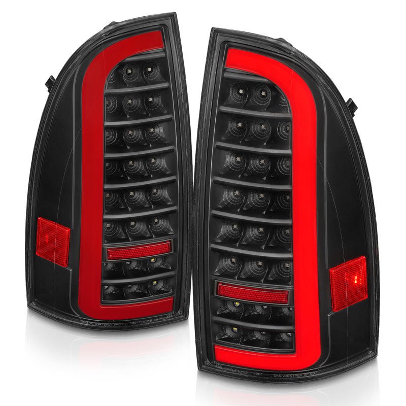 ANZO 05-15 Toyota Tacoma Full LED Tail Lights w/Light Bar Sequential Black Housing Clear Lens ANZO ANZ311427