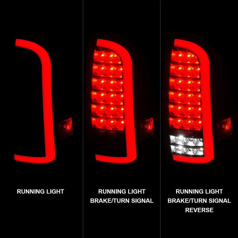 ANZO 05-15 Toyota Tacoma Full LED Tail Lights w/Light Bar Sequential Black Housing Smoke Lens - Black Ops Auto Works