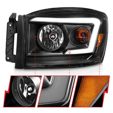 Load image into Gallery viewer, Anzo 06-09 Dodge RAM 1500/2500/3500 Headlights Black Housing/Clear Lens (w/ Light Bars) - Black Ops Auto Works