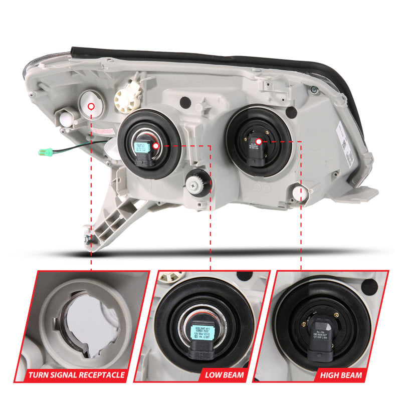 ANZO 06-09 Toyota 4 Runner Projector Headlights Plank Style - Black ANZO ANZ111616
