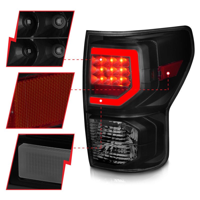 Anzo 07-11 Toyota Tundra Full LED Tailights Black Housing Smoke Lens G2 (w/C Light Bars) ANZO ANZ311387