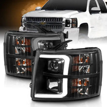 Load image into Gallery viewer, ANZO 07-13 Chevrolet Silverado 3500 Projector Headlights - Black Amber ANZO ANZ111480