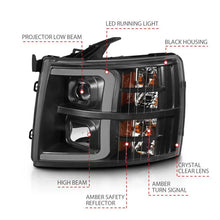 Load image into Gallery viewer, ANZO 07-13 Chevrolet Silverado 3500 Projector Headlights - Black Amber ANZO ANZ111480