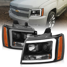 Load image into Gallery viewer, ANZO 07-14 Chevy Tahoe Projector Headlights w/ Plank Style Design Black w/ Amber ANZO ANZ111402