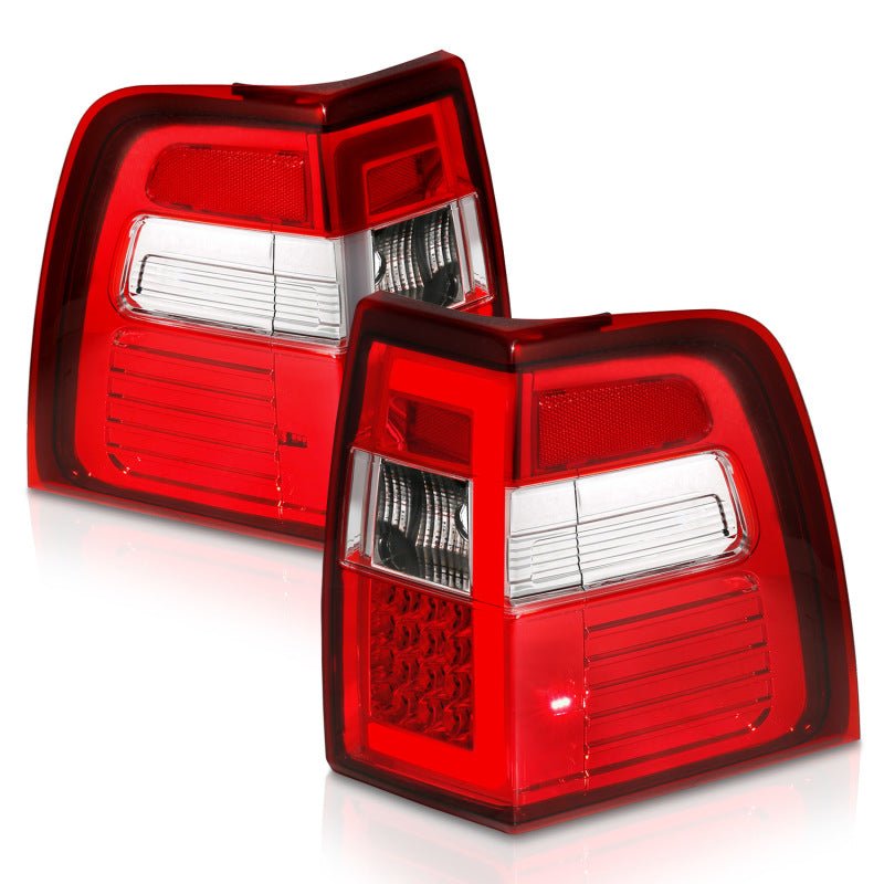 ANZO 07-17 For Expedition LED Taillights w/ Light Bar Chrome Housing Red/Clear Lens - Black Ops Auto Works