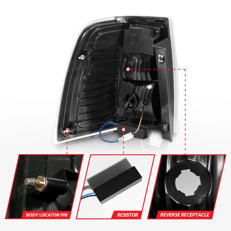 ANZO 07-17 Ford Expedition LED Taillights w/ Light Bar Black Housing Clear Lens - Black Ops Auto Works