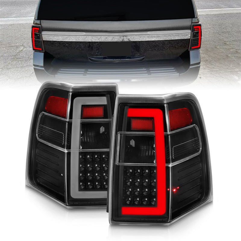 ANZO 07-17 Ford Expedition LED Taillights w/ Light Bar Black Housing Clear Lens - Black Ops Auto Works