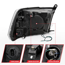Load image into Gallery viewer, ANZO 09-18 Dodge Ram 1500 Plank Style Projector Headlights Black w/ Halo ANZO ANZ111404