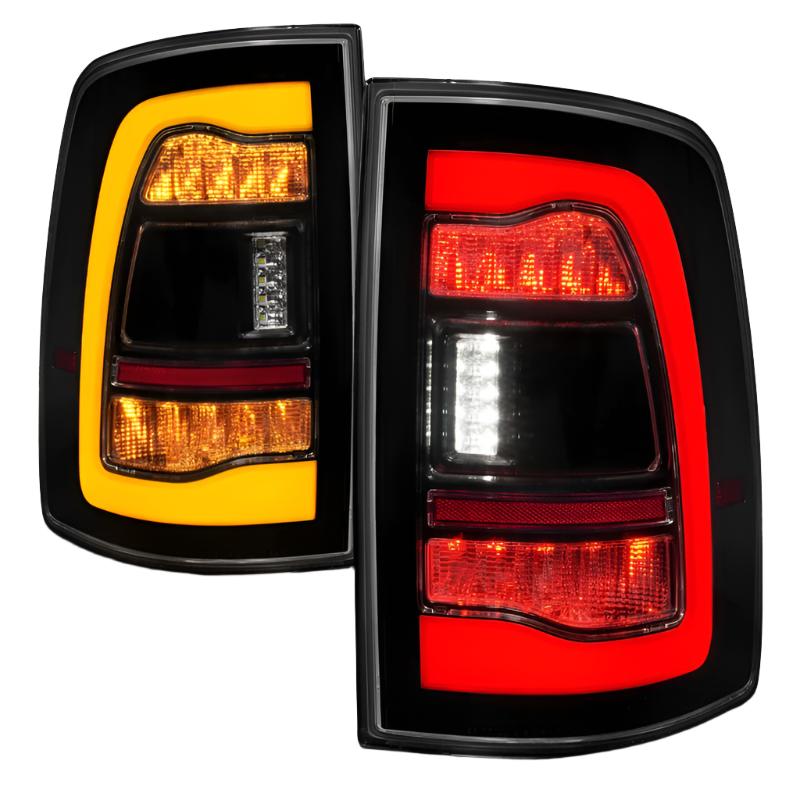 ANZO 09-18 Dodge Ram 1500 Sequential LED Taillights Smoke Black w/Switchback Amber Signal ANZO ANZ311472