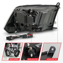 Load image into Gallery viewer, ANZO 09-18 Dodge Ram 1500/2500/3500 LED Plank Style Headlights Switchback + Sequential - Matte Black ANZO ANZ111609