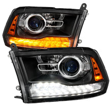 Load image into Gallery viewer, ANZO 09-18 Dodge Ram 1500/2500/3500 LED Plank Style Headlights Switchback + Sequential - Matte Black ANZO ANZ111609