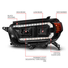 Load image into Gallery viewer, ANZO 10-13 Toyota 4Runner Projector Headlights - Black ANZO ANZ111602