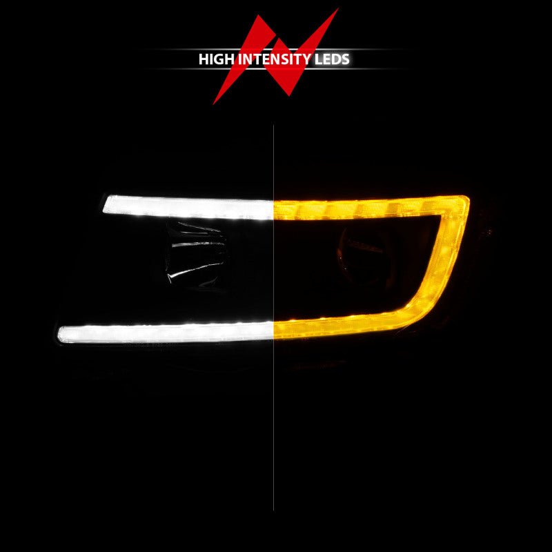 ANZO 11-13 Jeep Grand Cherokee (Factory Halogen Only) Projector Headlights w/Light Bar Swtchbk Black - Black Ops Auto Works