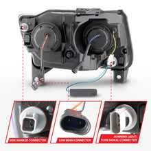 Load image into Gallery viewer, ANZO 11-13 Jeep Grand Cherokee (Factory Halogen Only) Projector Headlights w/Light Bar Swtchbk Black - Black Ops Auto Works