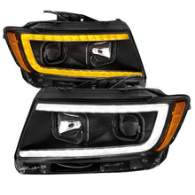 Load image into Gallery viewer, ANZO 11-13 Jeep Grand Cherokee (Factory Halogen Only) Projector Headlights w/Light Bar Swtchbk Black - Black Ops Auto Works